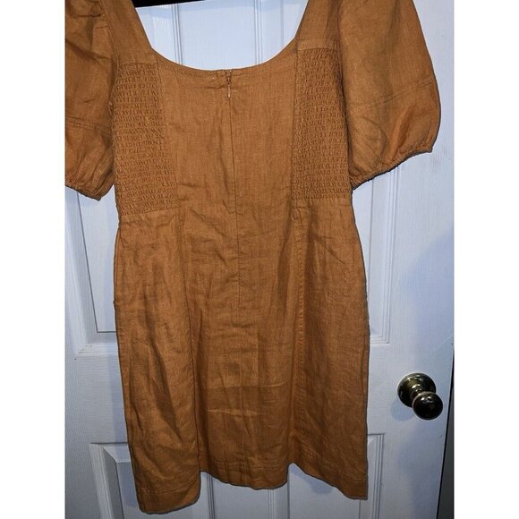 MADEWELL Maisie Mini Dress 100% Linen Balloon Sleeves Sz 2 - Picture 14 of 16